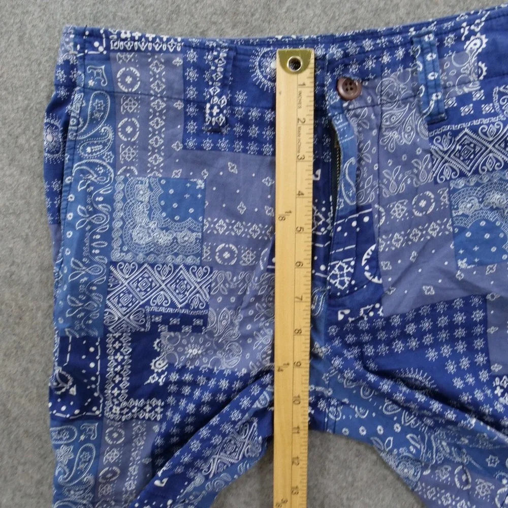 Lucky Brand Shorts Mens 29 Blue Paisley Bandana Flat Front Chinos 7